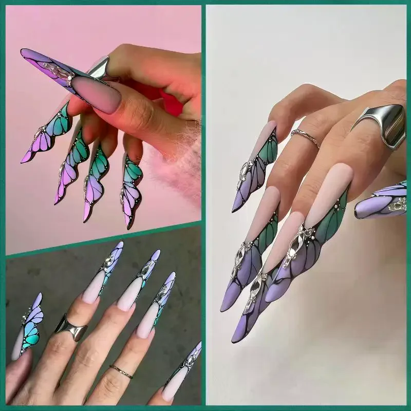 150Pcs/Box Butterfly Nail Dual Forms 150pcs Extended Length Reusable Gel Extension Molds Quick Building Mould For Manicure DIY