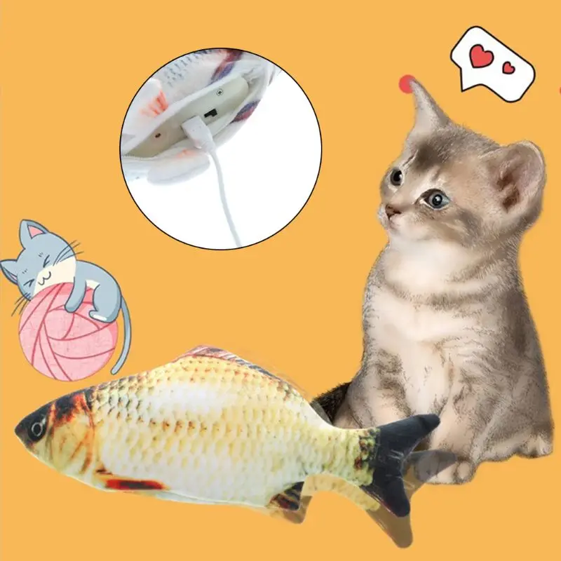 Electric Moving Fish Interactive Cat for Indoor Cats Wiggle Fish