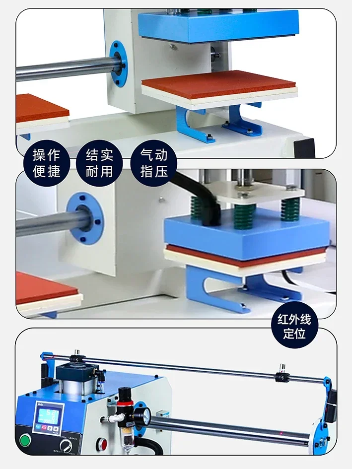 Automatic Slide-up Pneumatic Double-Station Stamping Thermal Transfer Printing Machine T-shirt Pressing Machine