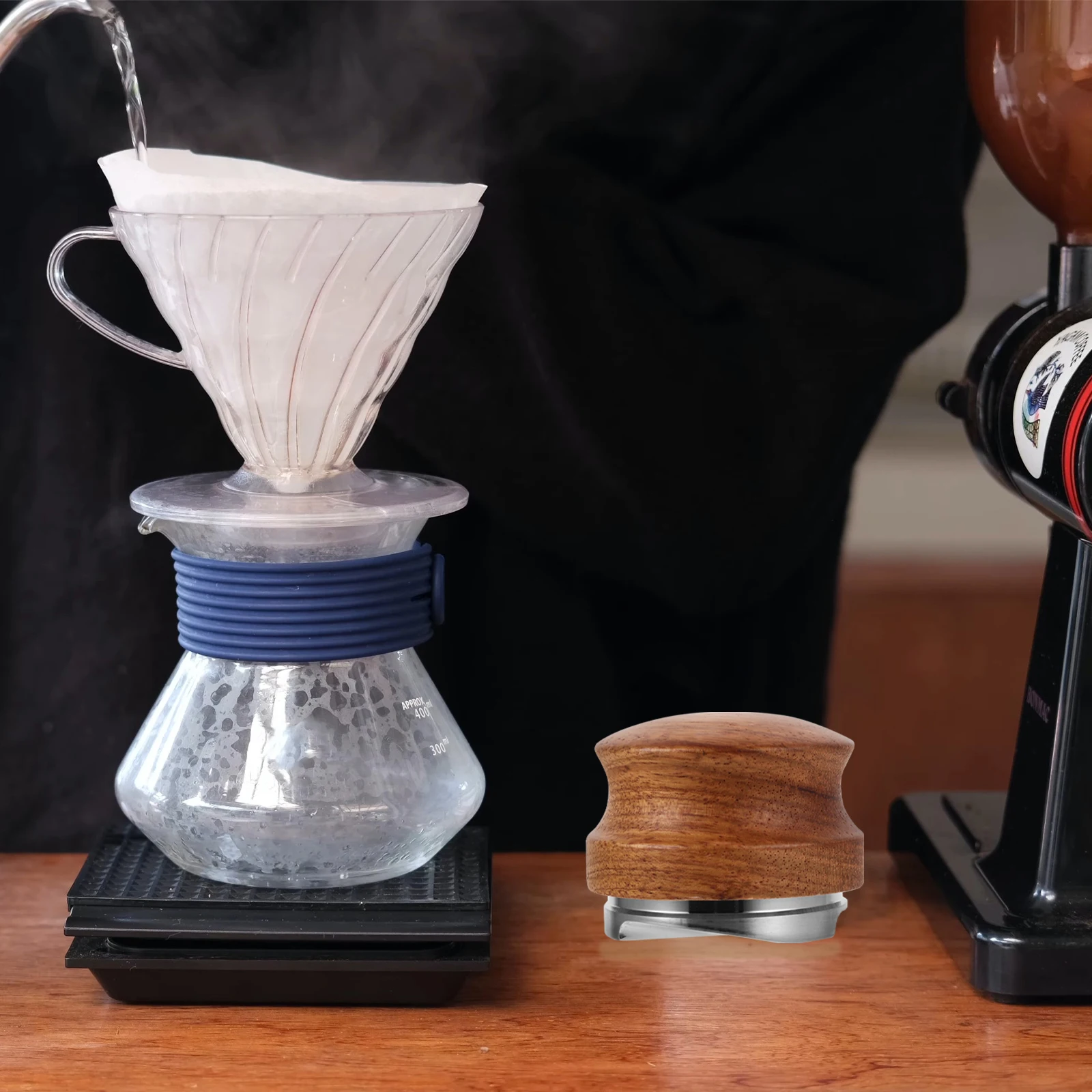 

s Coffee Tamper Stainless Steel Sanitary Flour Sugar Cocoa Powder Pressing Tool Tamp Accessories Dosing Funnel Hammer