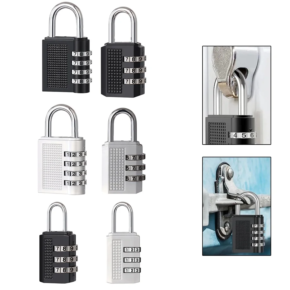 Rust-proof Combination Lock 4-Digit Password Combination Padlock Zinc Alloy Suitcase Smart Password Lock Outdoor Security Lock