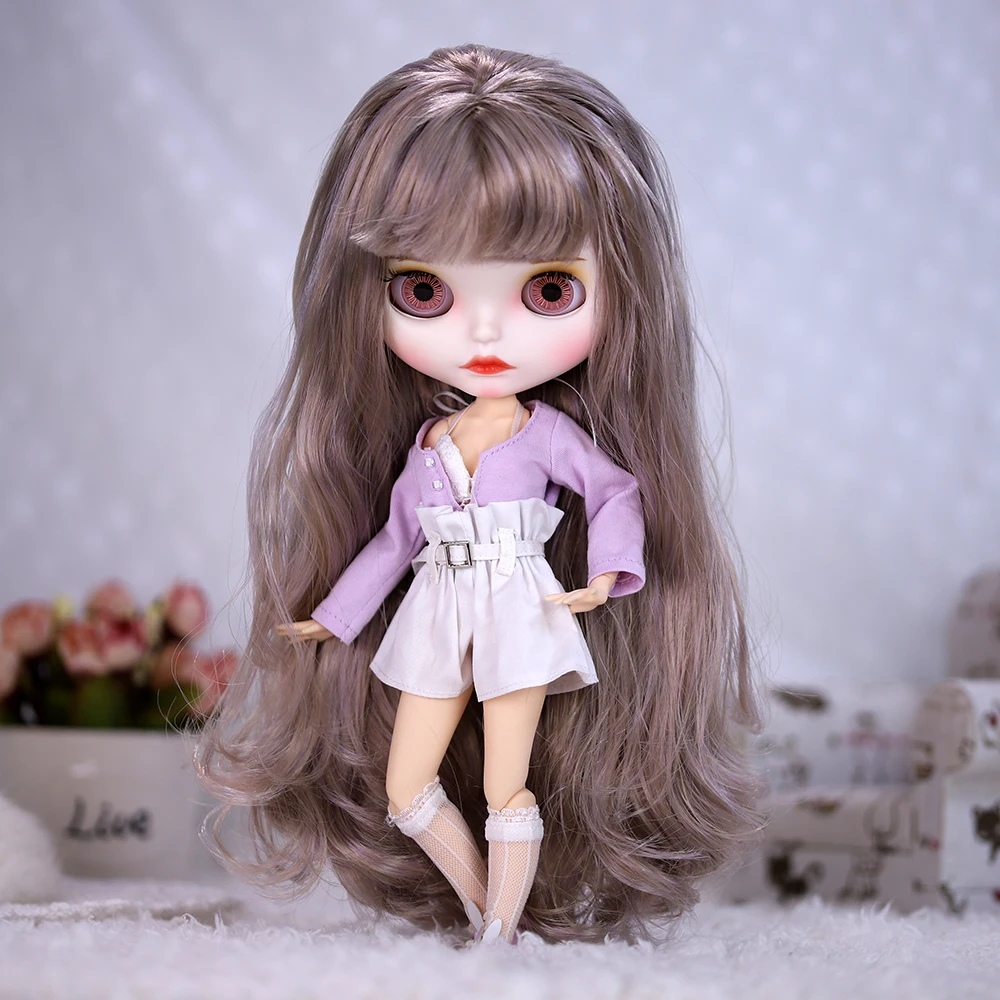 

ICY DBS Blyth 1/6 bjd dolls joint body custom face colorful hair purple and white skirt suit girl boy gift toy