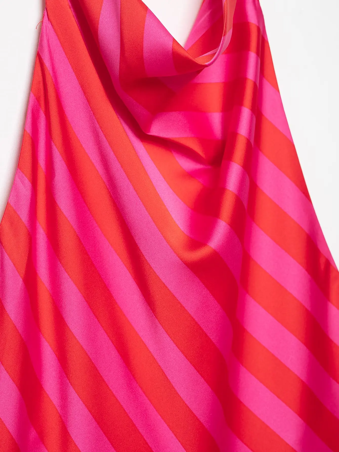 TFMLN Neues Damen-Streifenrock-Set, Neckholder-Top mit Rückenausschnitt, elastischer Bund, Midiröcke, lässiges Sommer-2-Teiler-Set für Damen – Detail 7