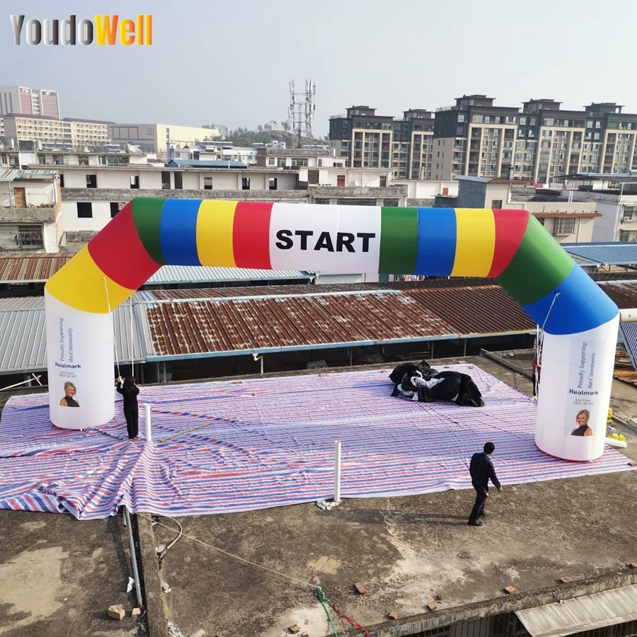 Color -Colored Arches Outside The End Of The End Inflatable Advertisement