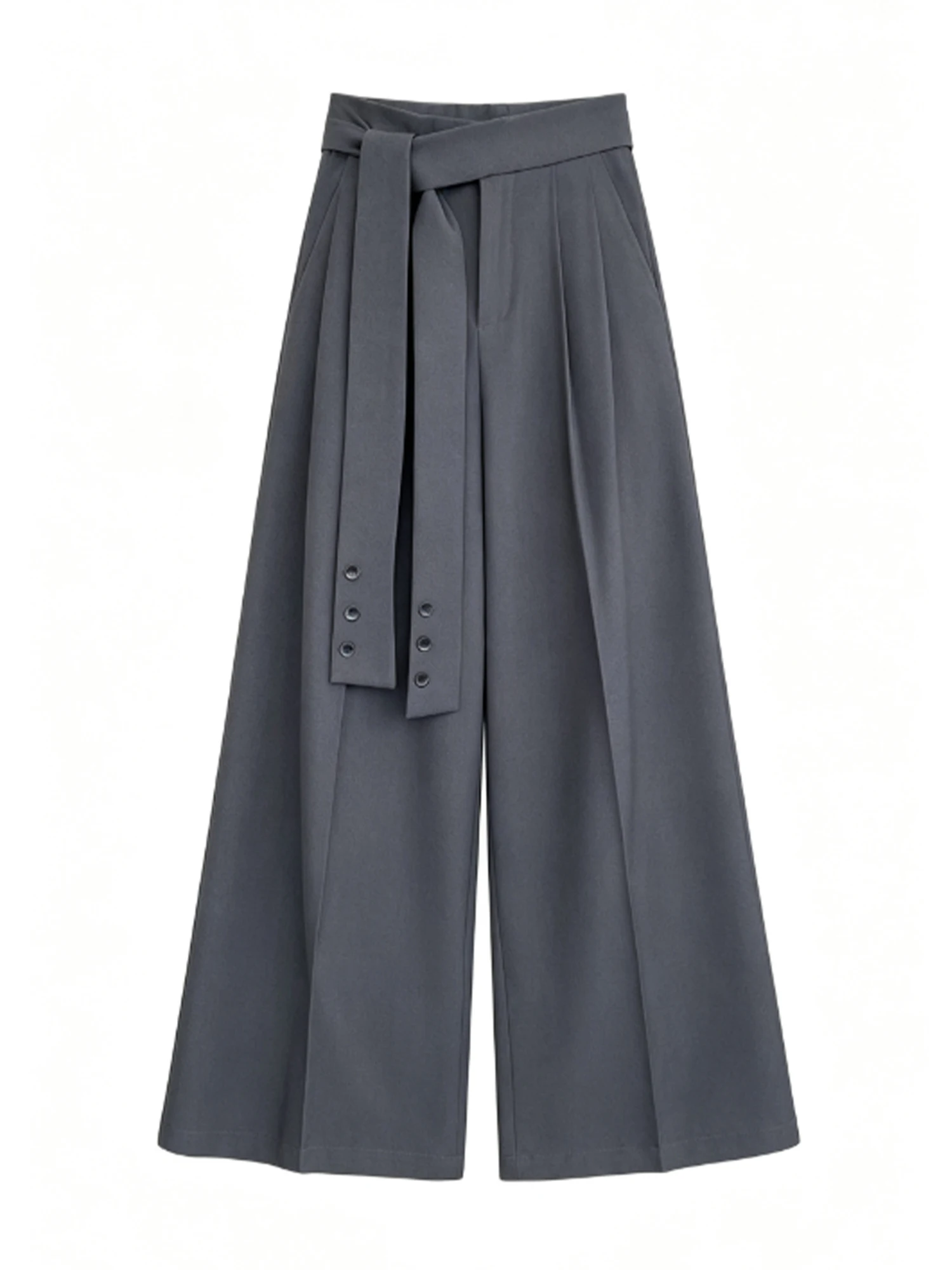 Women Grey Urban Suit Pants Baggy Y2k Long Pants Harajuku Oversize Wide Leg Pants Japanese 2000s Style Vintage Trousers Autumn