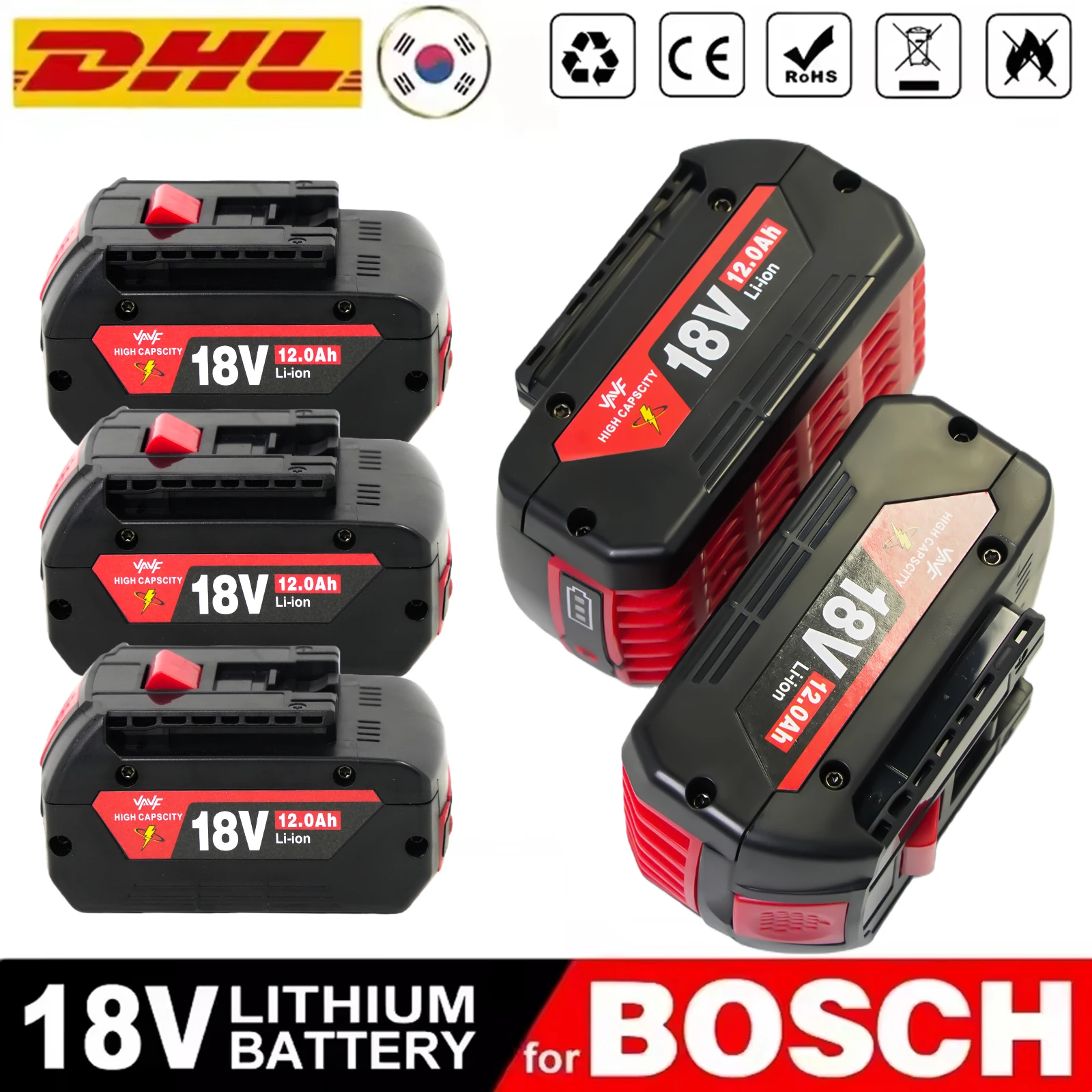 

♑️ 100% аккумулятор для BOSCH 18 В, оригинальная литиевая батарея для аккумулятора BOSCH, 12000 мАч, оригинальный инструмент, перезаряжаемая батарея ♐️