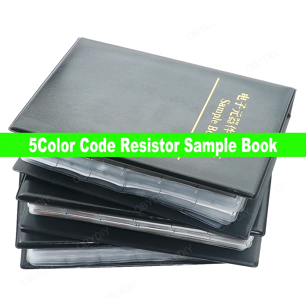 Verschiedene 5-Farben-Metallfilm-Widerstände Musterbuch 1/8W 1/4W 1/2W 1W 2W 0R-10M 1% Widerstände Sortiment-Kit