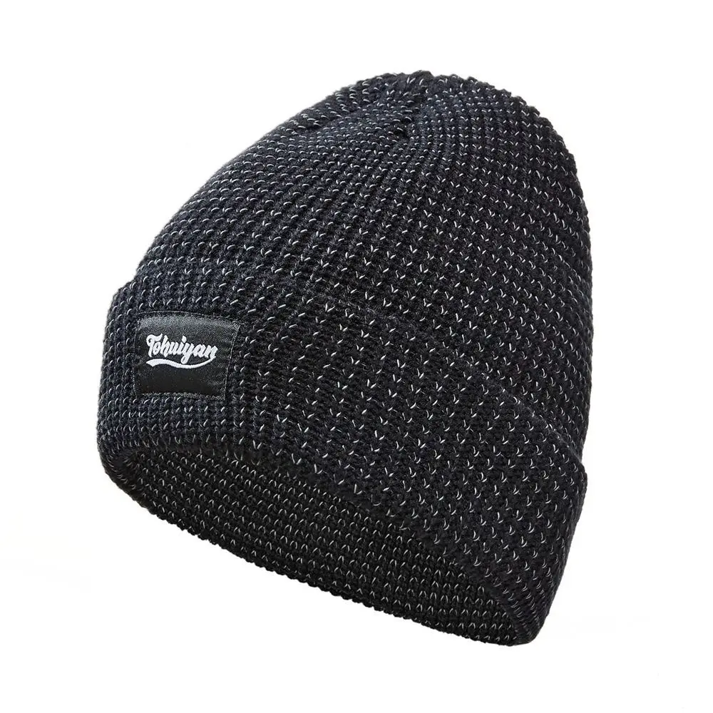 New Breathable Reflective Beanie Stretch Warm Knitted Hat Reflective Reflective Safety Sports Reflective Hat Unisex