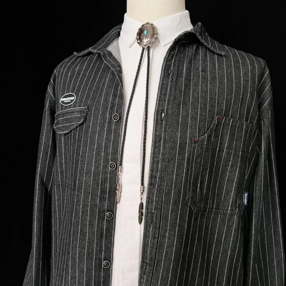 gravata-bolo-de-corda-trancada-pu-estilo-indiano-e-western-para-cowboys-vintage-com-turquesa-estilo-country-e-Etnico-corrente-para-sueter