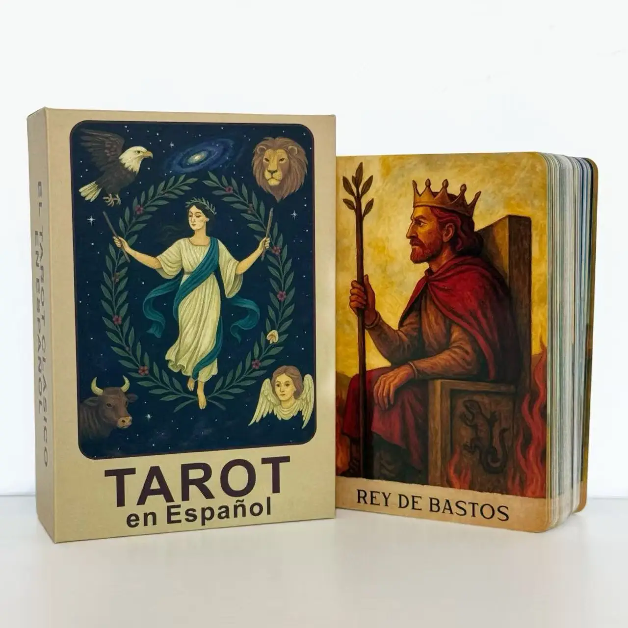 سطح التارو الإسباني، بطاقات التارو الكلاسيكية مع دليل PDF، للمبتدئين والخبراء المتقدمة، لعبة العرافة، 12 × 8 سم
