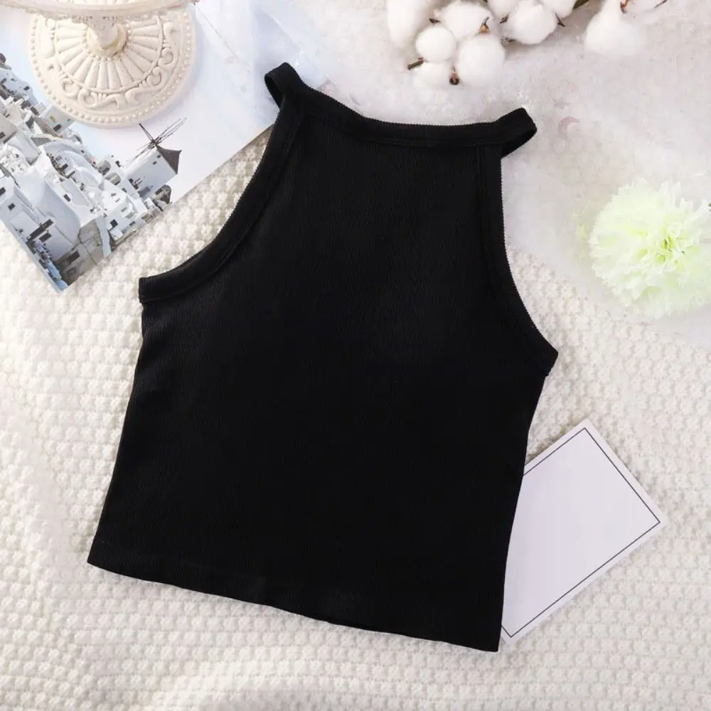 قميص قصير غير رسمي بدون أكمام ورقبة دائرية وحمالات رفيعة وحزام رفيع ملابس شاطئ نمط فتاة حار قميص قصير مع وسادات صيفية #1