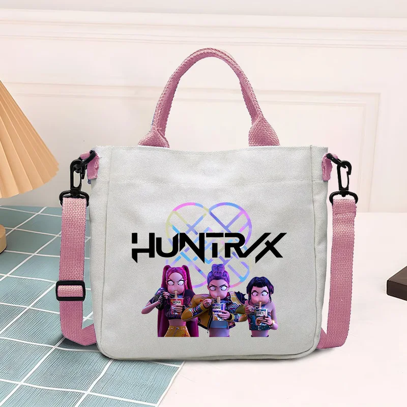 

Boy Girl Portable Tote Bag Simple Canvas Shoulder Bag Student Anime Fashion Messenger Bag