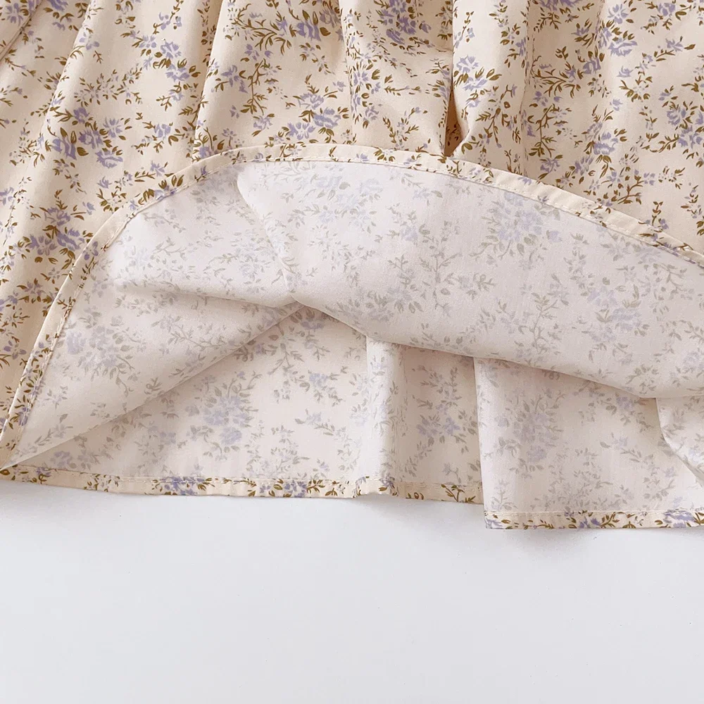 Baby Mädchen Blumen kleider 3-7 Jahre Frühling Herbst Blumen kleider Spitze Turn-Down Blumen mädchen Prinzessin Kleid – Detail 7