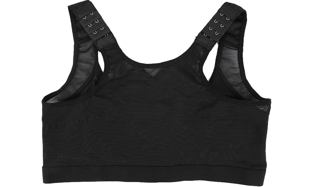 Postoperativer Kompressions-BH für Frauen mit Vorderverschluss, Drahtloser Sport-BH mit Rückenstütze, Komfortabler Bustier – Detail 9
