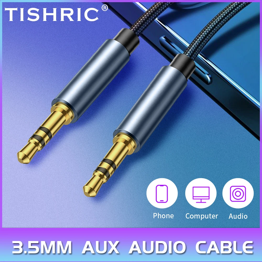 TISHRIC AUX Audio Cable 3.5mm Jack Audio Cable Male to Female 3.5mm Male to Male Audio Aux Cable For Samsung Xiaomi