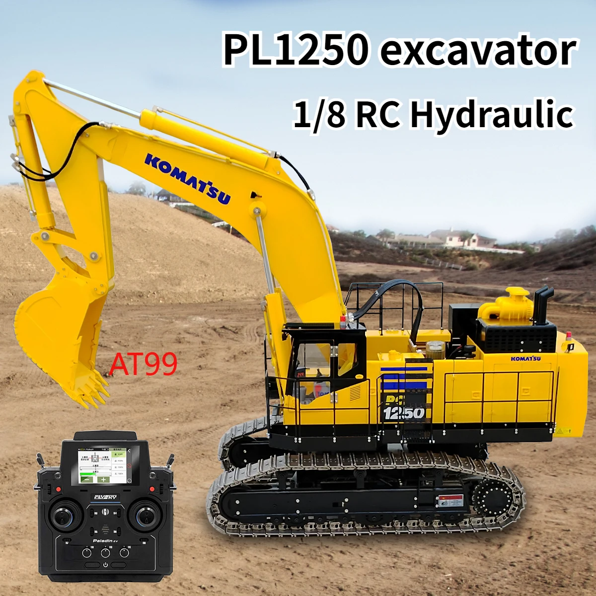 1/8 PC1250 RC Excavator Metal Heavy Engineering Excavator with Light and Sound System Adult Remote Control Truck Toy