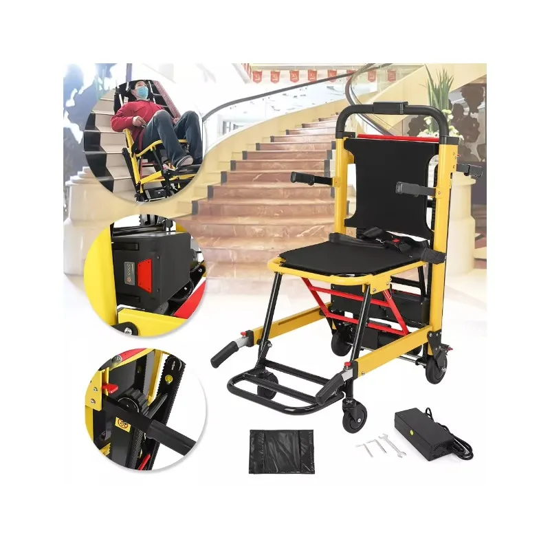 Dragon New Design Folding Electric Stair Climbing Wheelchair Aluminum Alloy 160kg Capacity Rubber Track Stair Climber