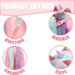 حقيبة ظهر مدرسية مع صندوق غداء للأطفال ، حقيبة ظهر للبنات ، حقيبة كتب لطيفة لرياض الأطفال ، طقم أفضل 8 عجلة كيبلينج للمبيعات - رقم 7