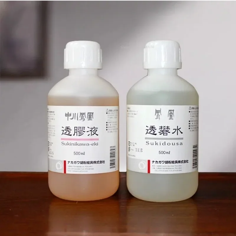 500ml Japanese Transparent Alum Water/glue Liquid Art Painting Water Chinese Painting Special Effect Anti-penetration Watercolor