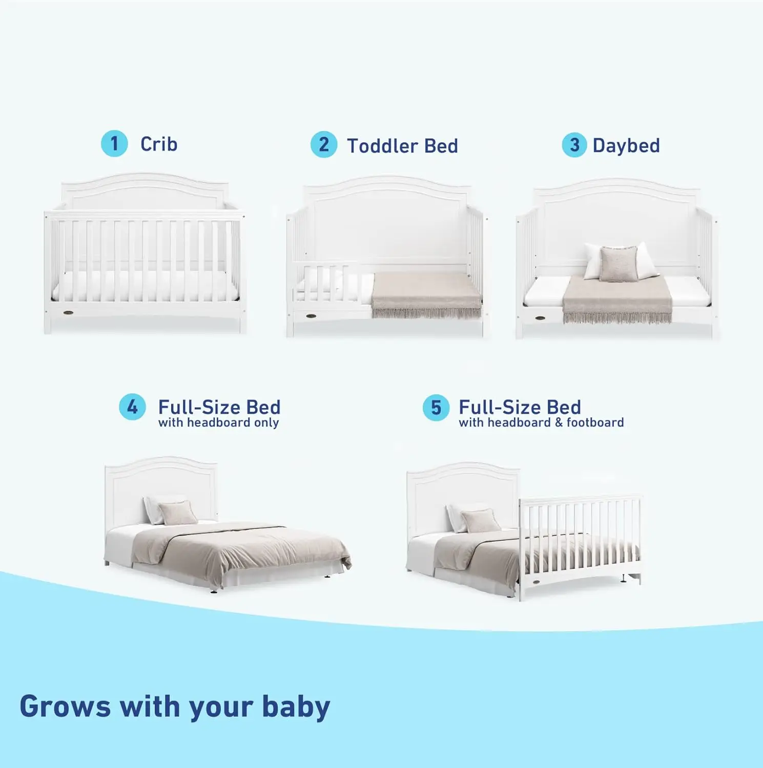 Graco Paris-berço branco conversível, certificado GREENGUARD Gold, converte em criança cama, sofá-cama e cama completa, 4 em 1