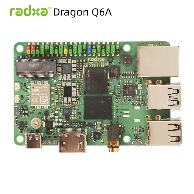 Radxa Dragon Q6A Dev Board QCS6490 12TOPS LPDDR5 Linux OS Gigabit Ethernet For AI Edge Computing