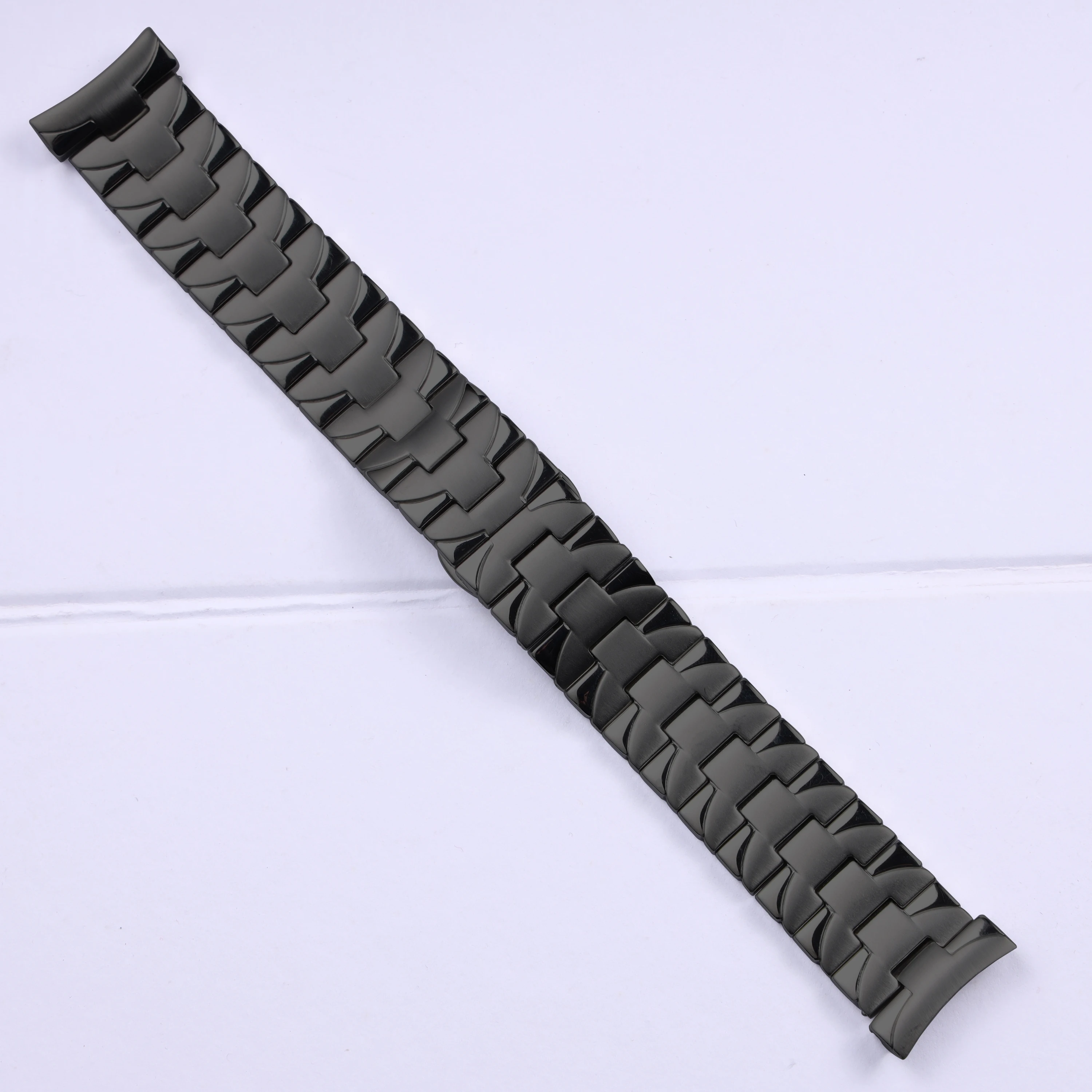 22mm 24mm silver black solid stainless steel watchband for Panerai Pam metal watch strap curve end wrist bracelet