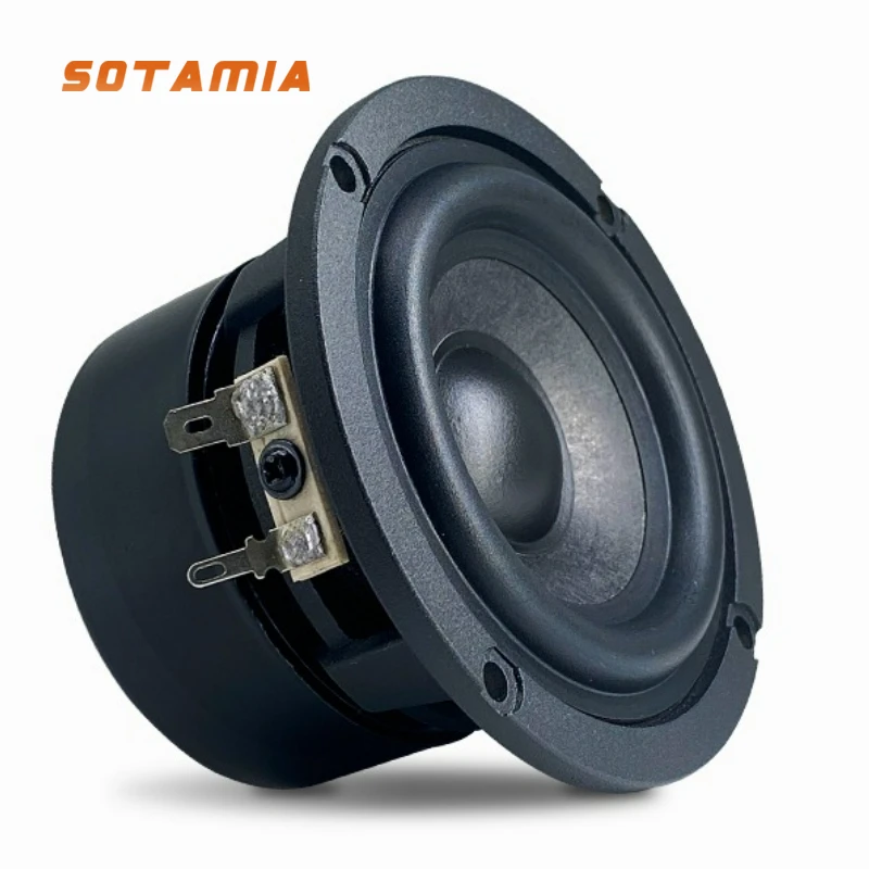 SOTAMIA 1pcs 3.5 Inch Cast Aluminum Basin Holder Full Range Speaker 4/ 8 Ohm 15W Cotton and Linen Fiber Basin HIFI Speaker