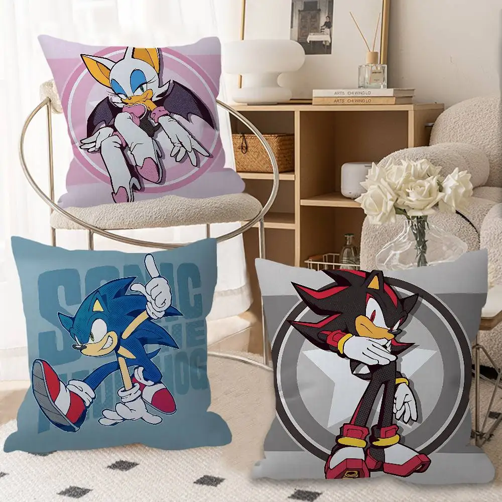 Cartoon S-Sonics Maple Design Cushion Cover Happy Autumn Harvest Decor Holiday Decorati Pillow Cover
