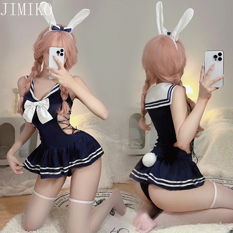 

Sexy Japanese Lingerie Schoolgirl Uniform Temptation Anime Cosplay Cute Underwear Loose Nightdress Bunny Lang Flight Attendant