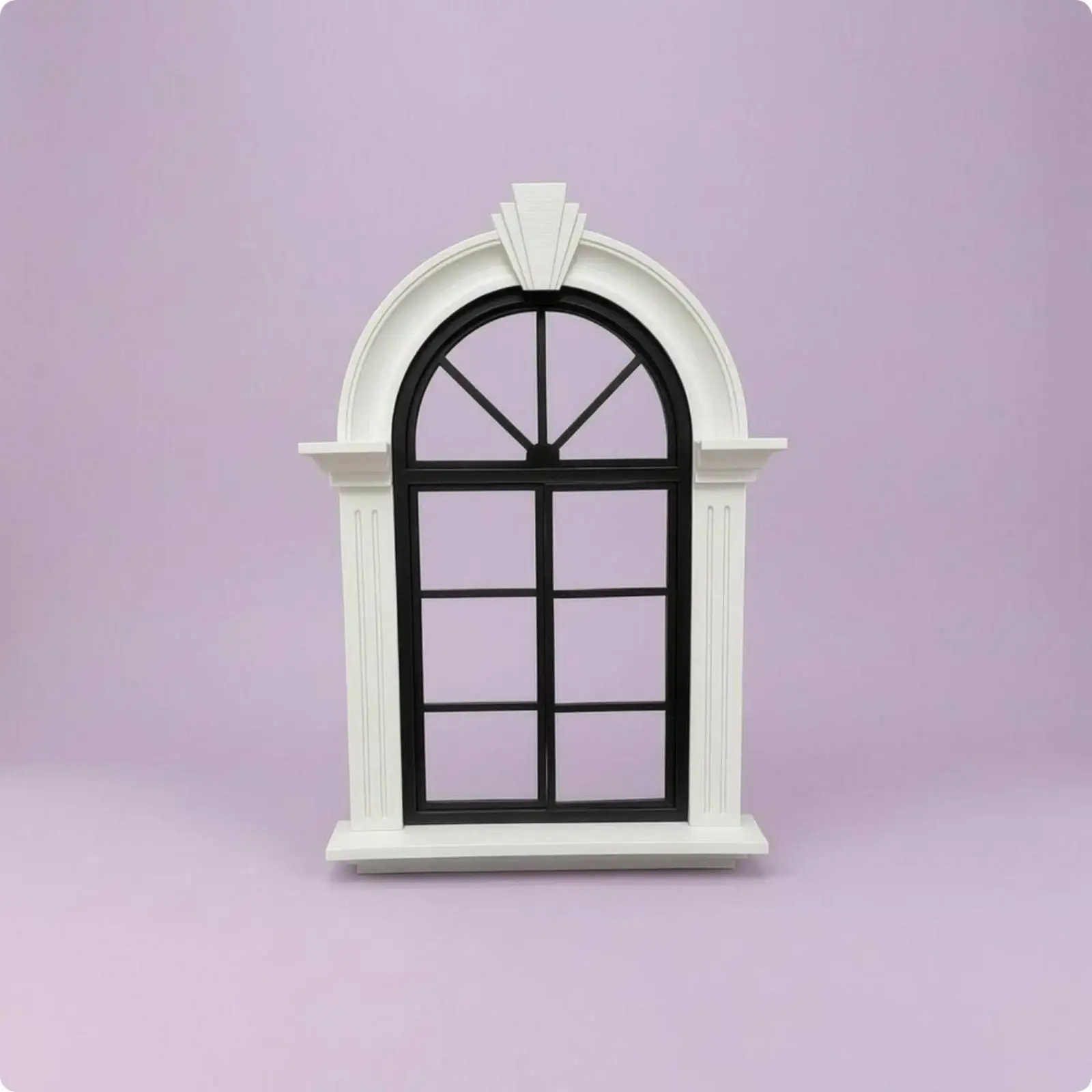 Miniature Window Scene Tabletop Lattice Window Prop Molded Frame Dollhouse Gothic Miniature Scene DIY Decoration