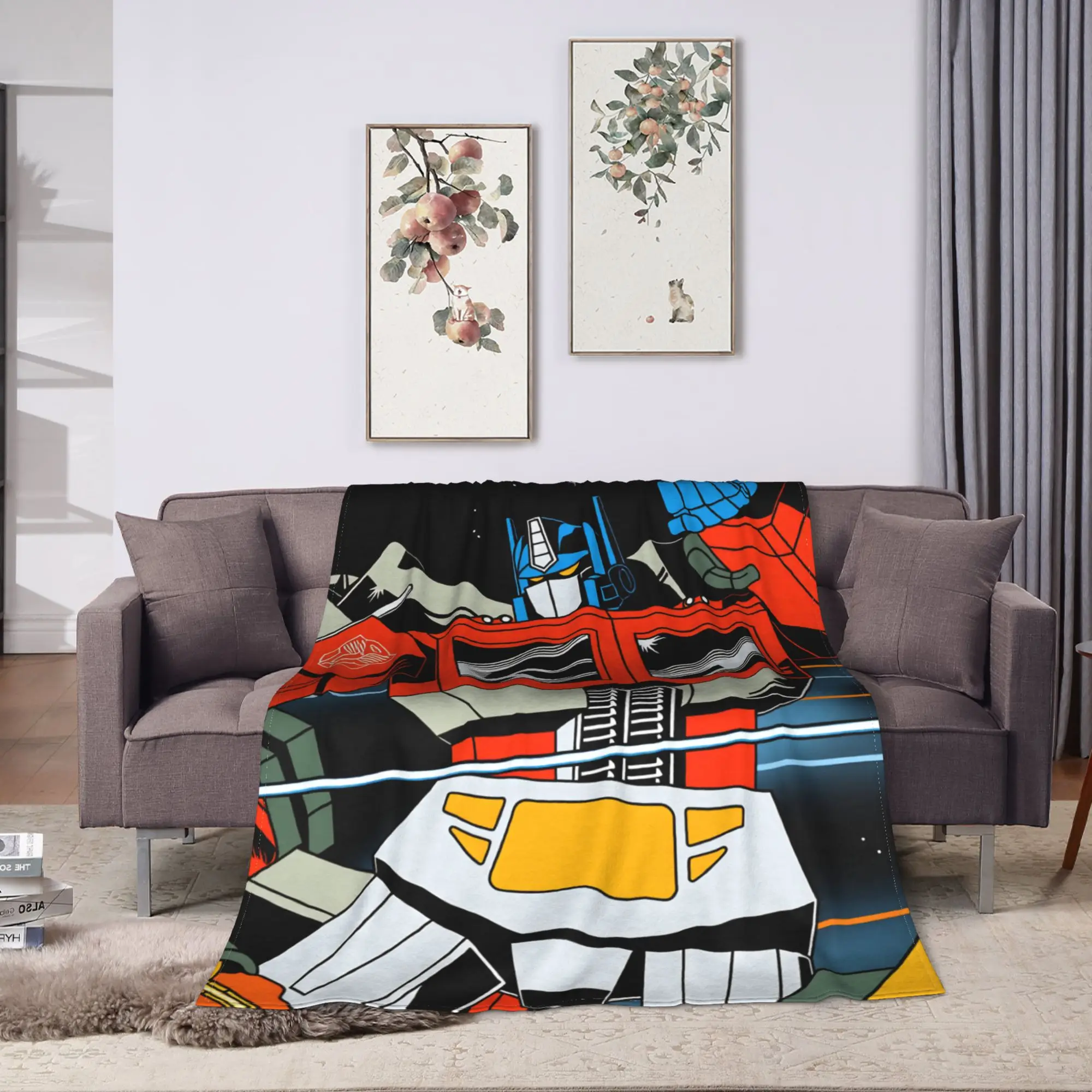 Warm Soft Blanket Travel Office Cartoon T-Transformers Autobots Bedding Throws Anime  Flannel Bedspread For Couch Sofa Bed Cover