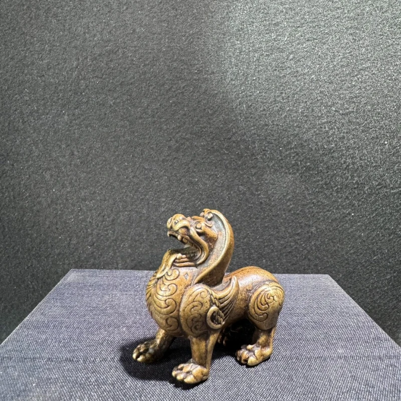 

Little Fairy / Retro Solid Brass Lion Tea Pet Desktop Ornaments Metal Animal Mini Sculpture Living Room Home Decoration Gift