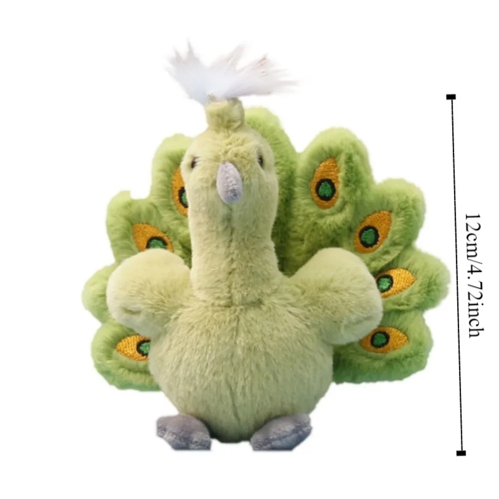 PP Cotton Peacock Doll Plush Keychain Fluffy Comfortable Peacock Plush Key Ring Hanging Ornaments Stuffed Animal Bag Pendant view 6