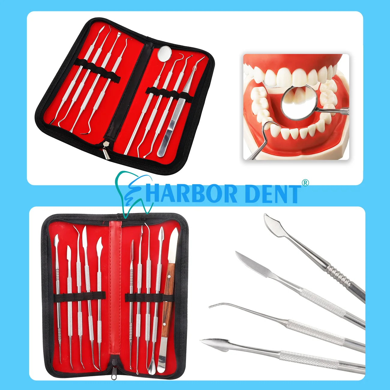 

8/10Pcs/Set Dental Carving Plaster Knife Practical Stainless Steel Teeth Wax Dentist Tool Probe Dental Instrument Tool Organizer