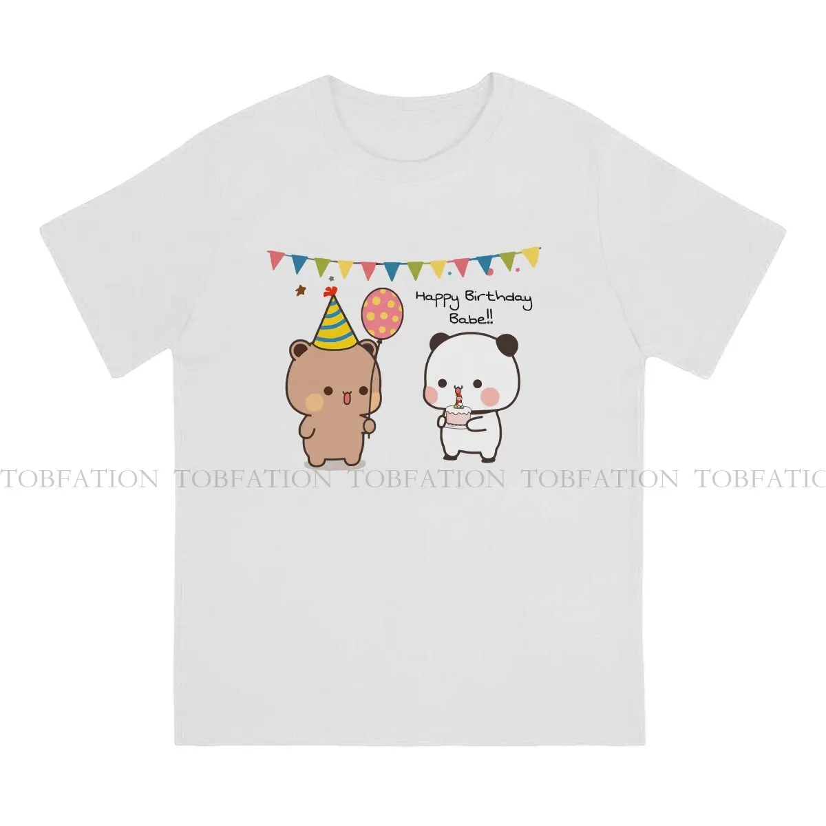 Bubu And Dudu Celebrating Birthday 100% Cotton T Shirt Harajuku Fashion Men's Tee Shirt O-Neck Streetwear