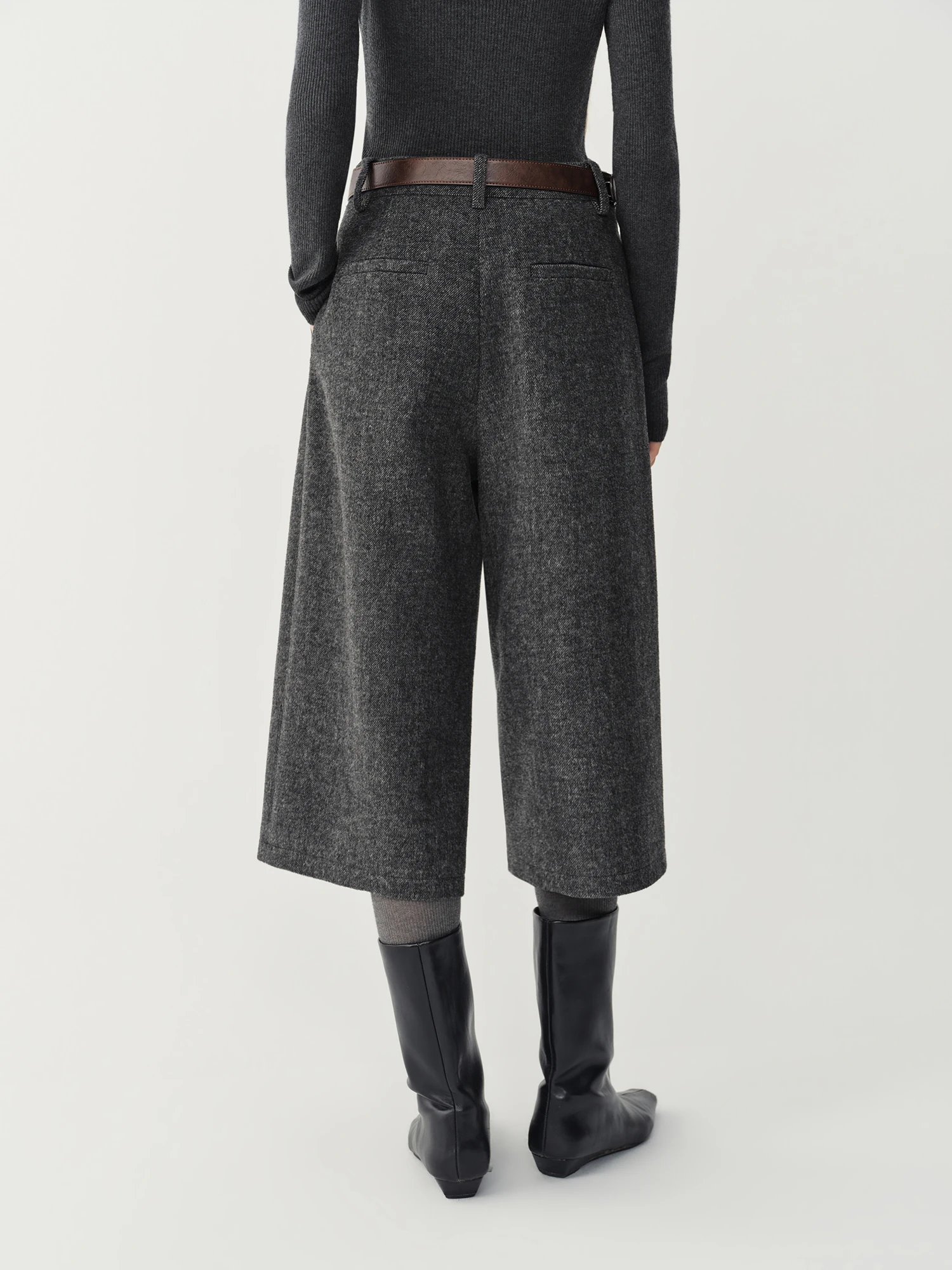 FSLE 2026 Herbst Winter Neuerscheinung Damen Shorts Mittlere Taille Gerade Weites Bein Cropped Hosen Elegante Lässige Lose Hosen für den Alltag – Detail 7