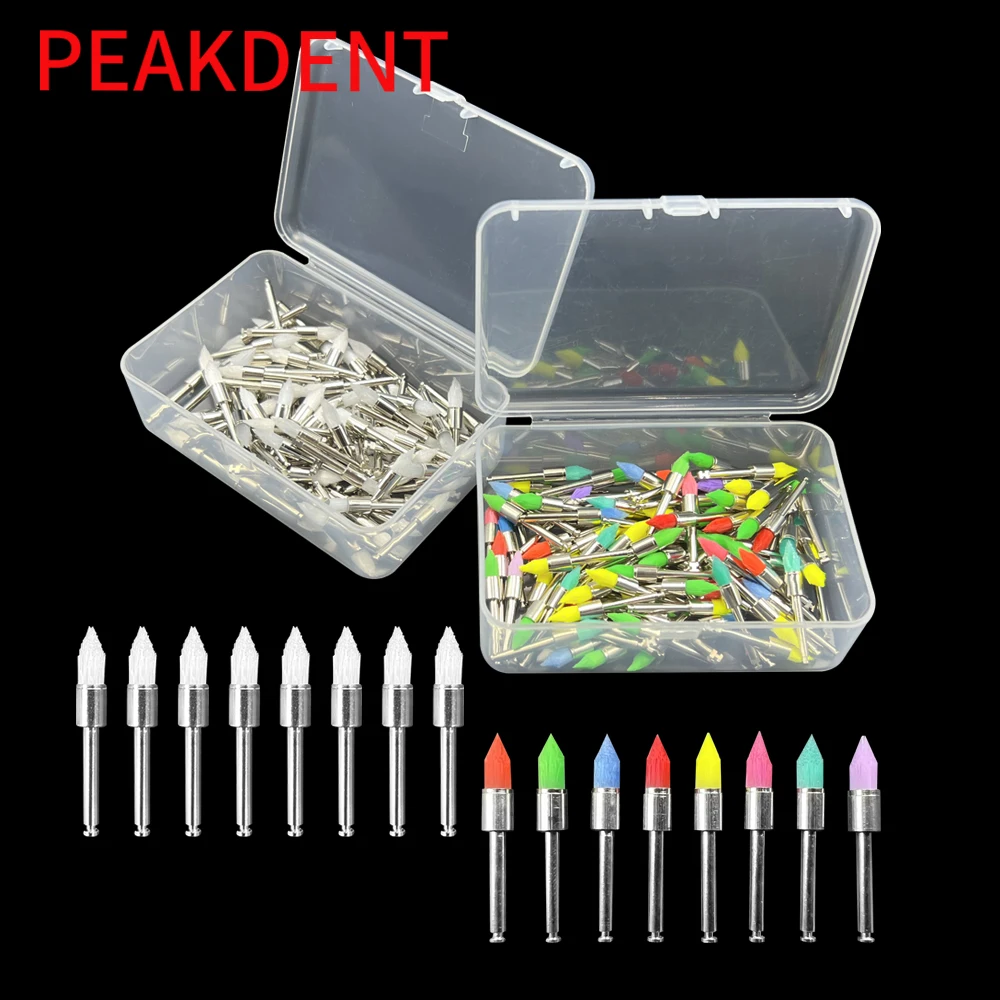 100pcs Pointed head Dental Nylon Polishing Prophy Brushes Teeth Polisher  Machine Disposable Colorful/white Dental Materials