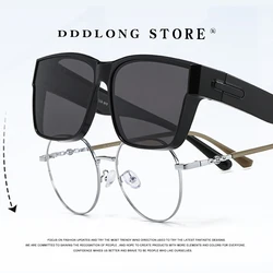 DDDLONG Oversize Polarized Sunglasses Men UV400 TR90 Light Weight Goggles Cover On Myopia Glasses Prescription Shades Women D504