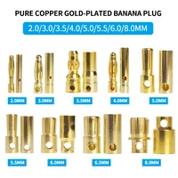 40 Uds 2/3/3,5/4/5,5/6/6,5/8mm modelo de avión conector Banana de cobre puro conector tipo bala de Motor sin escobillas de cobre chapado en oro