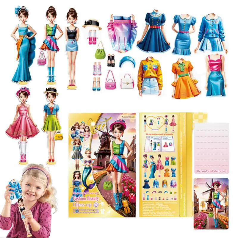 Magnetic Doll Dress Up Kits Magnetic Princess Dress Up Game Toddler Activities Magnet Dress Up Sticker Book Children's