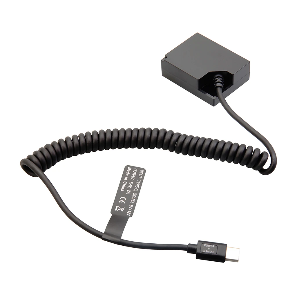 Full Decode Dummy Battery Type-C PD 9V Power Cable for Canon Nikon Sony Fujifilm Panasonic DSLR Long Time Live Stream Shooting