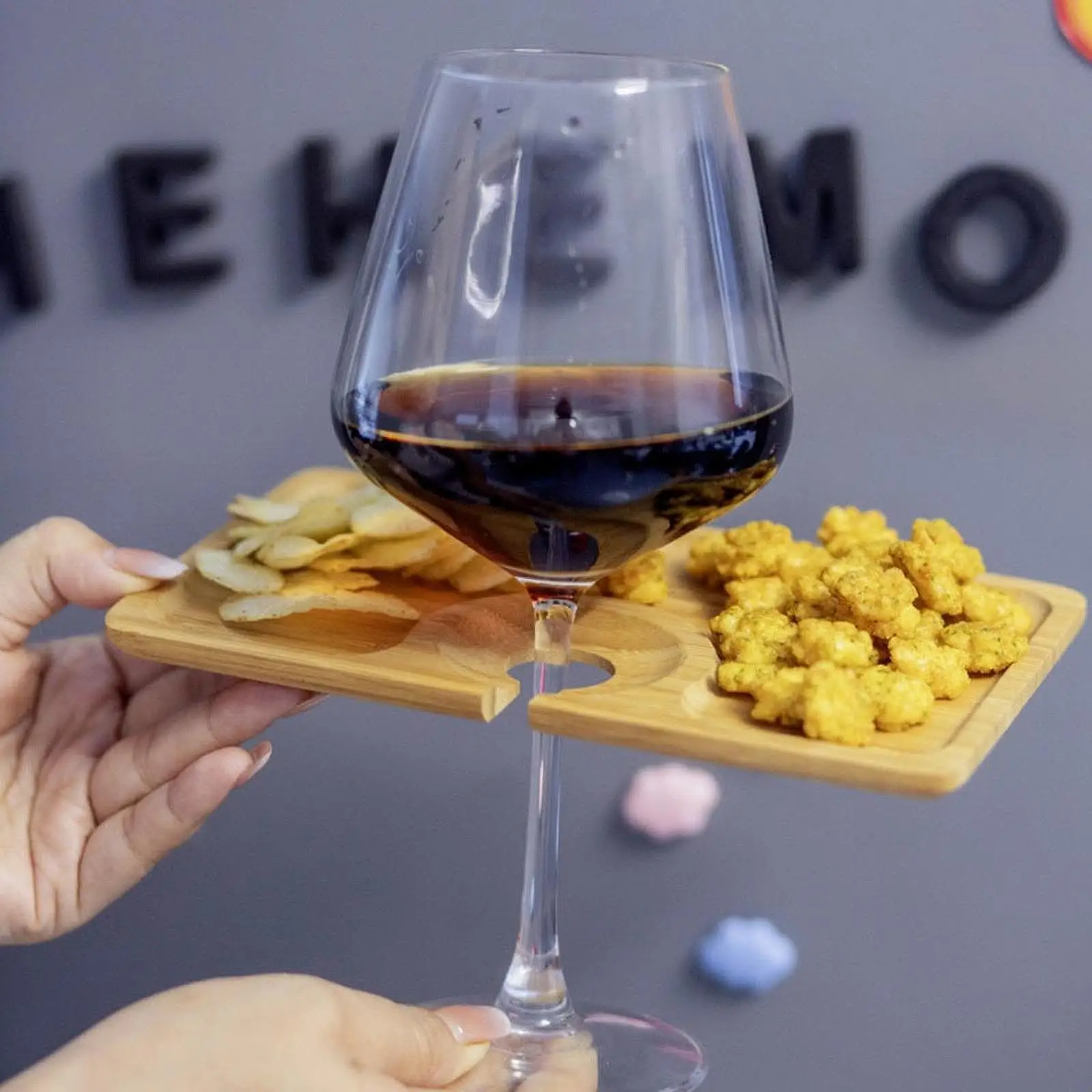 أطباق المقبلات النبيذية، ألواح كب كيك من الخيزران لعطلة المطبخ المنزلي #4