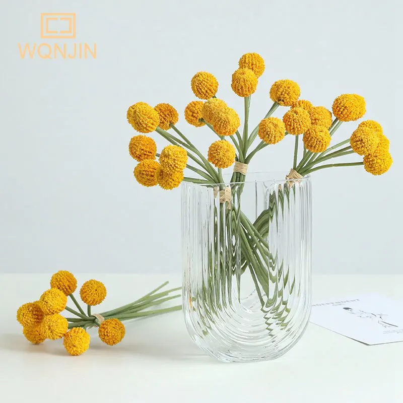 WQNJIN 9 Pcs Dandelion Flower Ball Bouquet Fake Artificial Flowers for Home Garden Wedding Decoration DIY Craft Wreath Christmas