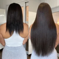Bande droite dans les Extensions de cheveux humains Extensions de cheveux naturels 1B 100% Remy peau trame colle adhésive sur pour Salon de haute qualité 5