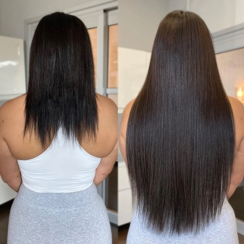 Extensiones de cabello humano con cinta adhesiva naturales 1B 100% Remy piel weft para salón alta calidad 5