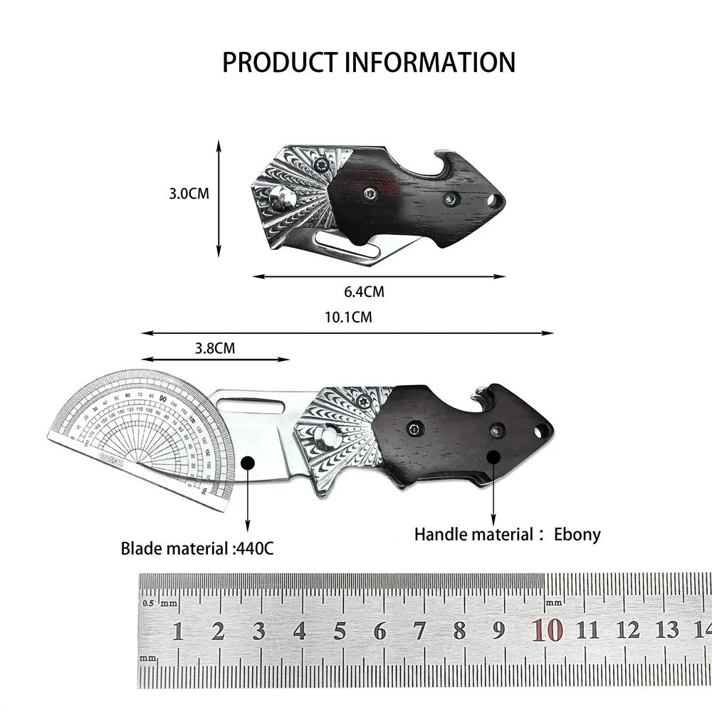 Mini brelok składany nóż Tanto 420 stal + żywica/drewniana rękojeść 440C ostrze łańcuszek na szyję noże Outdoor Camping samoobrona narzędzie EDC