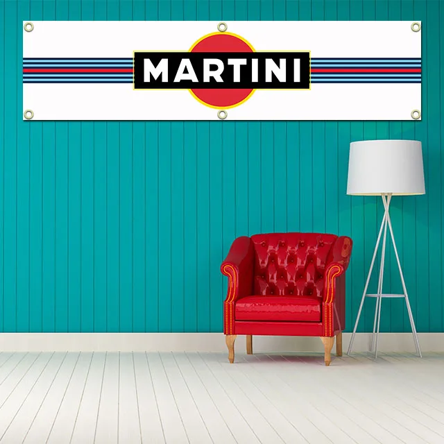 60x240cm Super samochód wyścigowy Poliester z nadrukiem Banner Garaż lub na zewnątrz Do dekoracji FLAGA M-Martinis