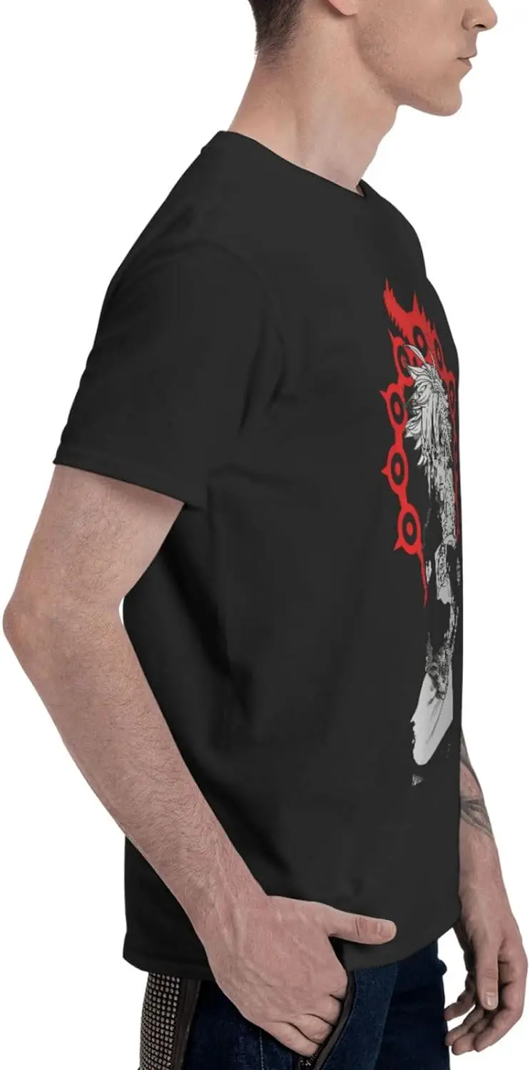 Unisex Daily Wear Anime Cotton T-Shirt Men Women Crew Neck Adult Shirt