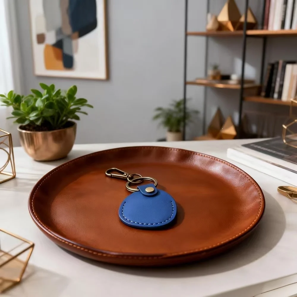 

Protective Access Keychain Card Retro Pendant Minimalist Case Key Leather Handmade Storage Practical Exquisite Teardrop Gift