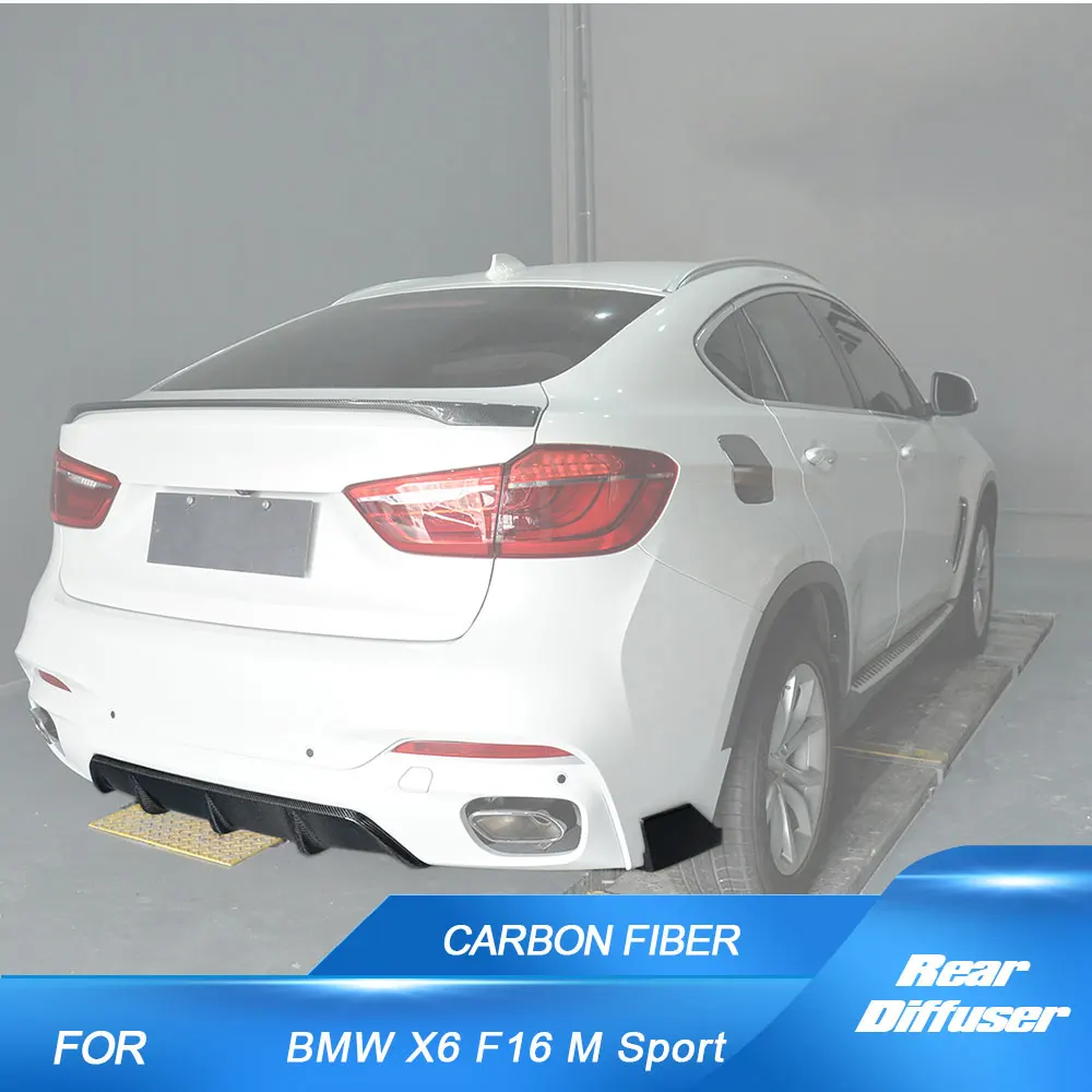 

Carbon Fiber Rear Bumper Diffuser Lip Spoiler Rear Splitters Canards for BMW X6 F16 M Sport Utility 4-Door 2015-2017 Diffuser